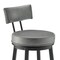 Armen Living Dalza Swivel Counter Stool in Black Finish with Gray Faux Leather 840254333543 - alternate 9